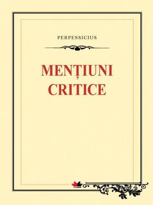cover image of Mențiuni critice